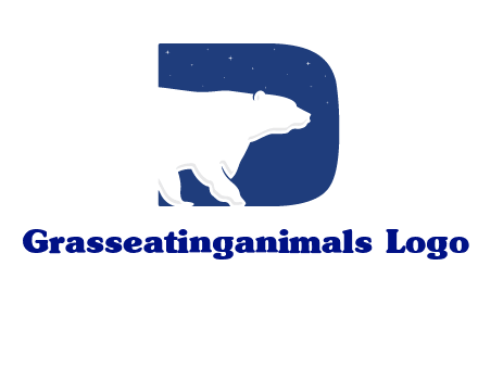 polar bear inside the letter d logo