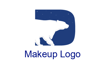 polar bear inside the letter d logo