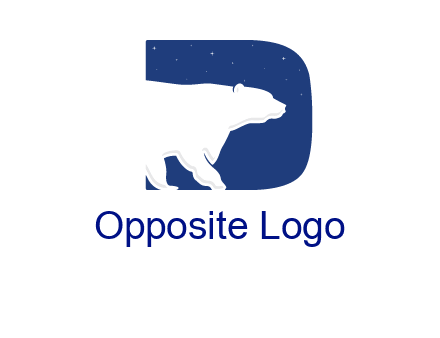 polar bear inside the letter d logo