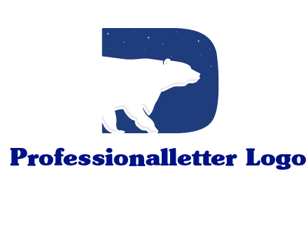 polar bear inside the letter d logo