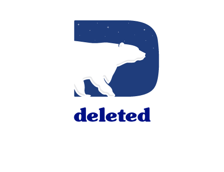 polar bear inside the letter d logo