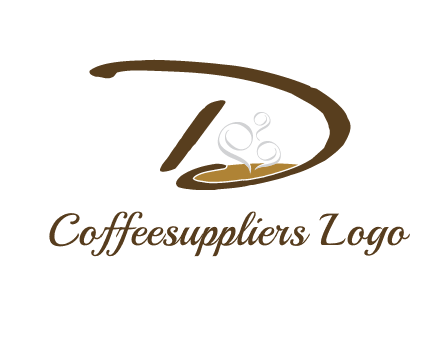 coffee inside the letter d logo