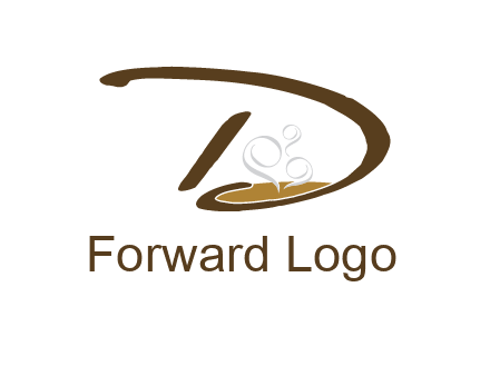 coffee inside the letter d logo