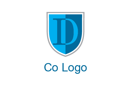 letter d inside the shield logo