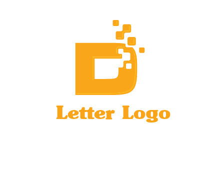 Technology pixels merged with letter d logo