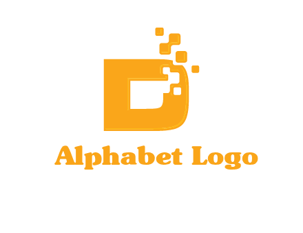 Technology pixels merged with letter d logo