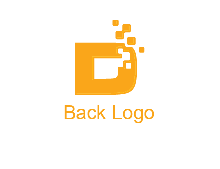 Technology pixels merged with letter d logo