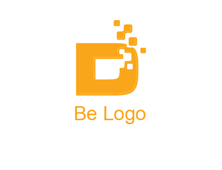 Technology pixels merged with letter d logo