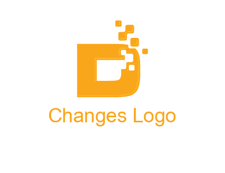 Technology pixels merged with letter d logo