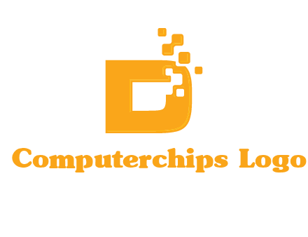 Technology pixels merged with letter d logo