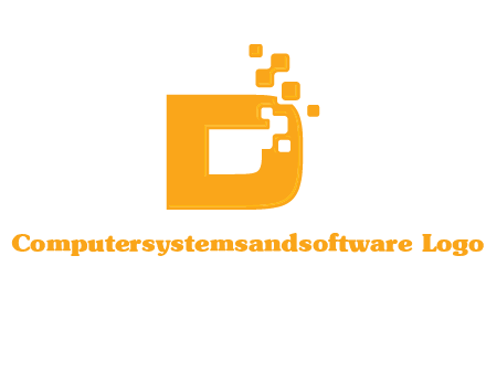 Technology pixels merged with letter d logo