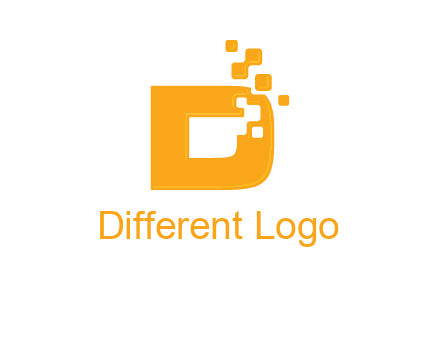 Technology pixels merged with letter d logo