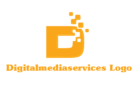 Technology pixels merged with letter d logo