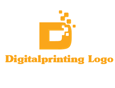 Technology pixels merged with letter d logo
