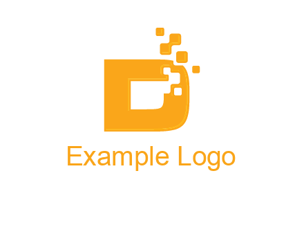 Technology pixels merged with letter d logo