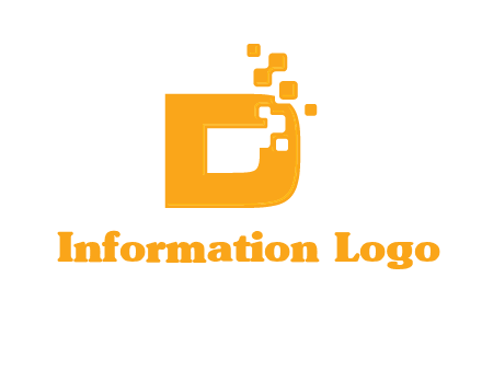 Technology pixels merged with letter d logo
