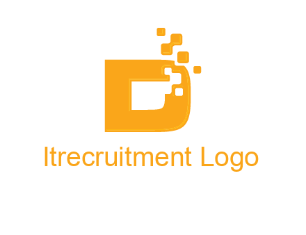 Technology pixels merged with letter d logo