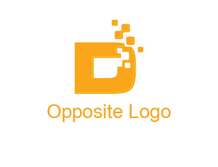 Technology pixels merged with letter d logo