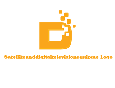 Technology pixels merged with letter d logo