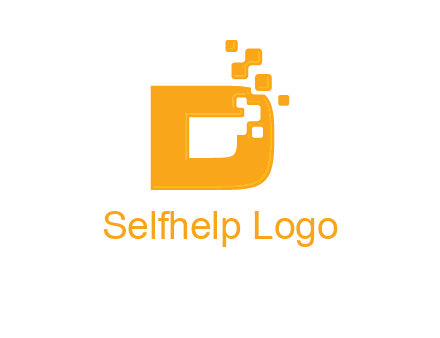 Technology pixels merged with letter d logo