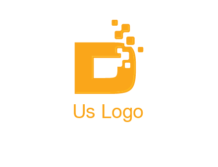 Technology pixels merged with letter d logo