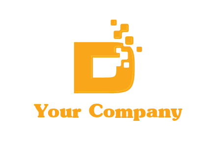 Technology pixels merged with letter d logo