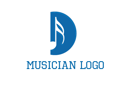 Music key inside letter d logo