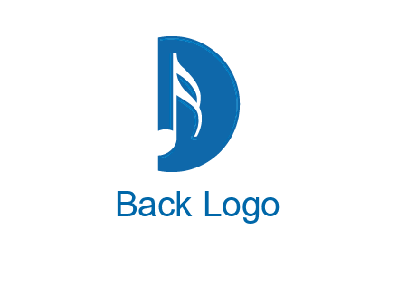 Music key inside letter d logo