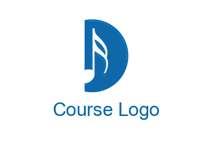 Music key inside letter d logo