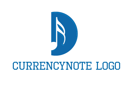 Music key inside letter d logo