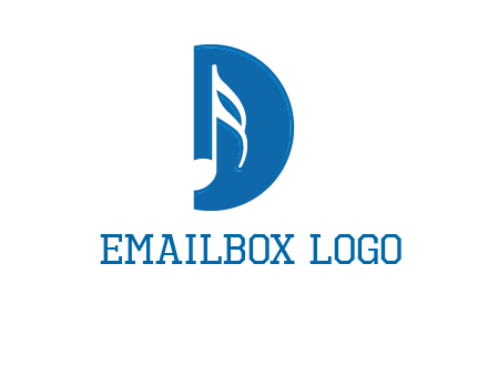 Music key inside letter d logo