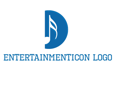 Music key inside letter d logo