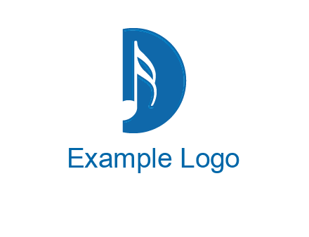 Music key inside letter d logo