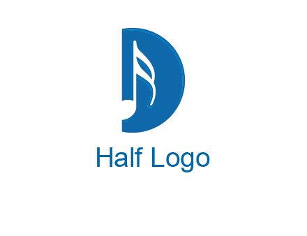 Music key inside letter d logo