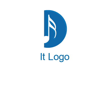 Music key inside letter d logo