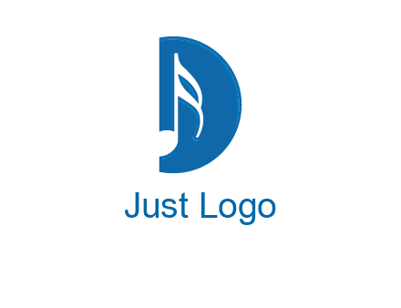 Music key inside letter d logo