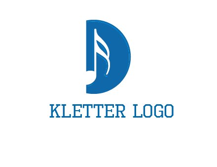 Music key inside letter d logo
