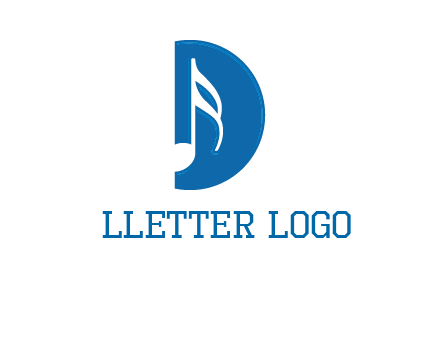 Music key inside letter d logo