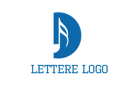 Music key inside letter d logo