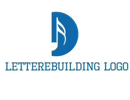 Music key inside letter d logo