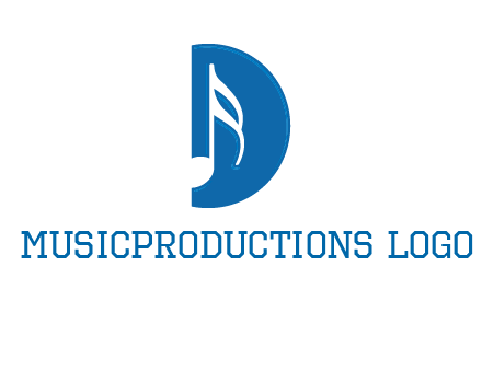 Music key inside letter d logo