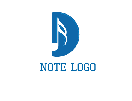 Music key inside letter d logo