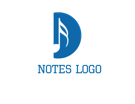 Music key inside letter d logo