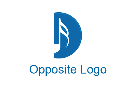 Music key inside letter d logo