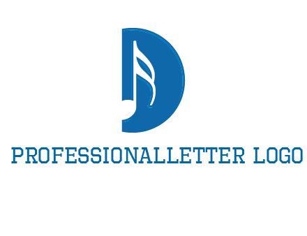 Music key inside letter d logo