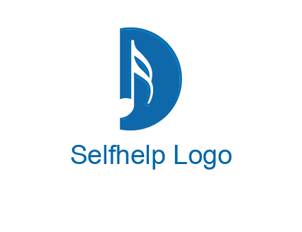 Music key inside letter d logo