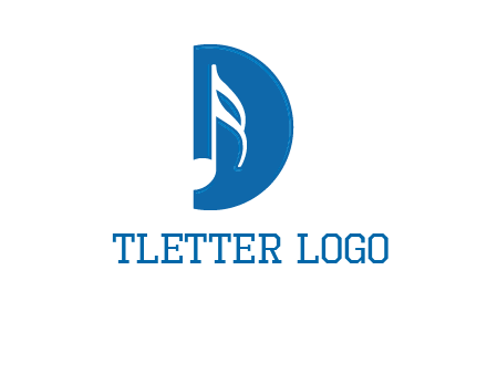 Music key inside letter d logo