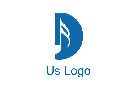 Music key inside letter d logo