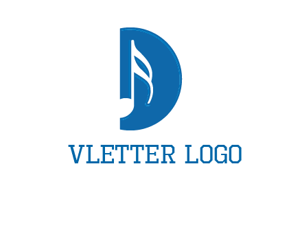 Music key inside letter d logo