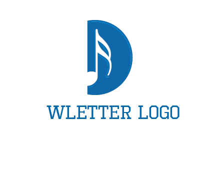 Music key inside letter d logo